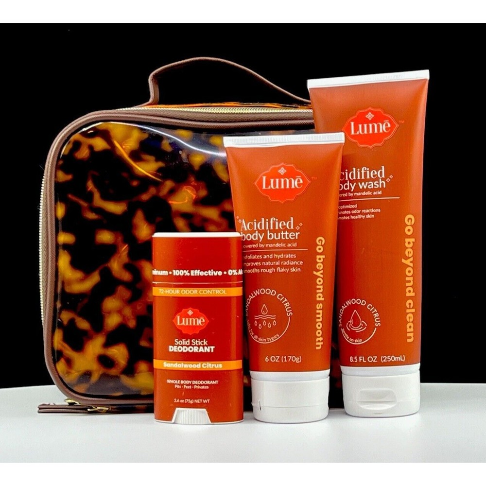 Sandalwood Citrus Solid Deodorant Bundle Acidified Body Wash & Butter Set